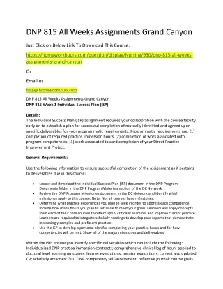 dnp 815 all weeks assignments grand canyon