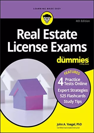 D!OWNLOAD Real Estate License Exams For Dummies with Online Practice Tests