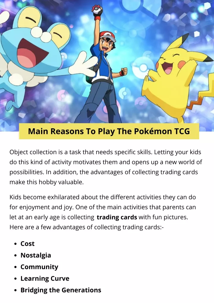 main reasons to play the pok mon tcg