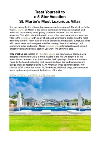 St Martin Most Luxurious Villas by Haute Retreats