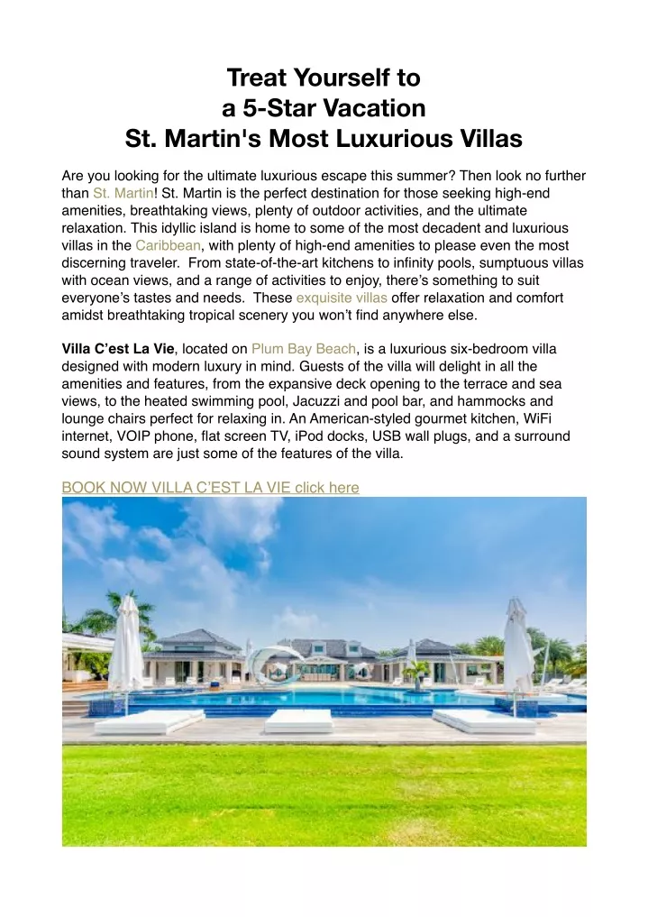 treat yourself to a 5 star vacation st martin
