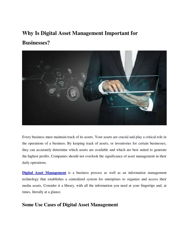 why is digital asset management important for