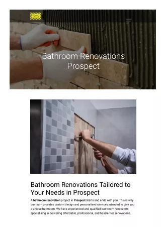 Bathroom Renovations Prospect
