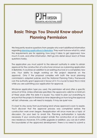 Basic Things You Should Know about Planning Permission