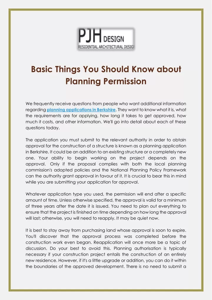 basic things you should know about planning