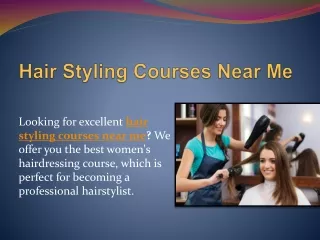 Hair Styling Courses Near Me