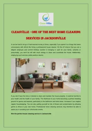 Cleanville - One of the Best Home Cleaning Services in Jacksonville