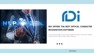 RDI Offers the Best Optical Character Recognition Software