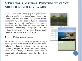 5 Tips for Calendar Printing That You Should Never Give a Miss