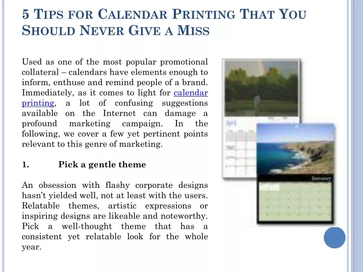 5 tips for calendar printing that you should never give a miss