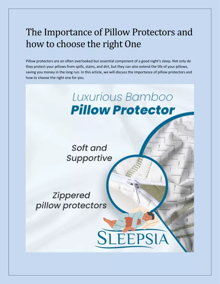 the importance of pillow protectors