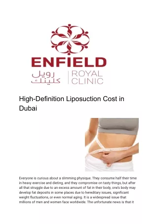 high definition liposuction cost in dubai