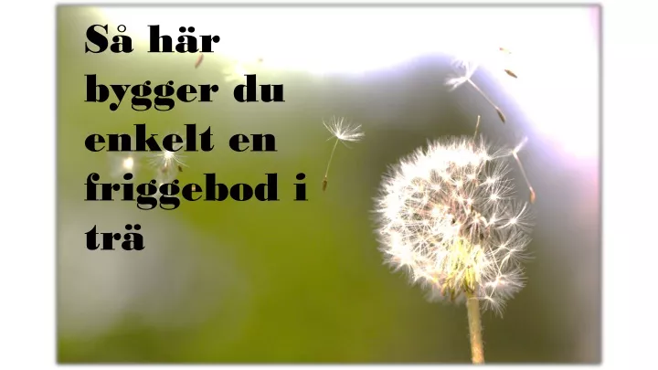 s h r bygger du enkelt en friggebod i tr