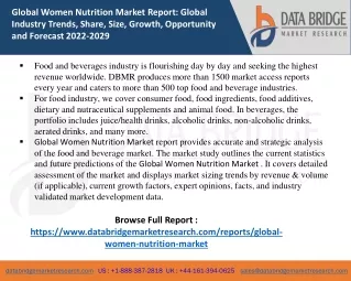 Women Nutrition Market report