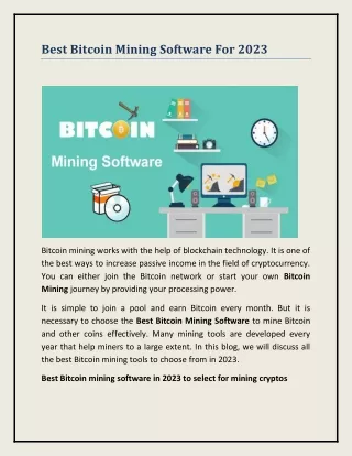 best bitcoin mining software for 2023