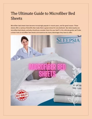 The Ultimate Guide to Microfiber Bed Sheets