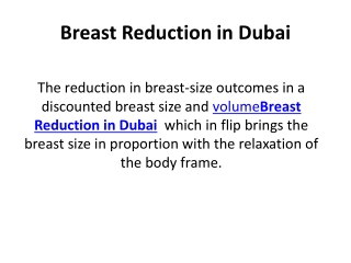 Breast Reduction in Dubai