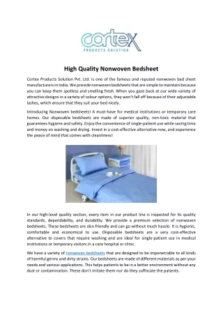 High Quality Nonwoven Bedsheet