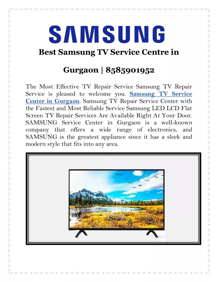 PPT Best Samsung TV Service Centre in Gurgaon PowerPoint Presentation