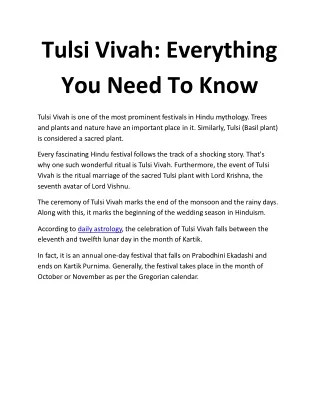 tulsi vivah everything you need to know