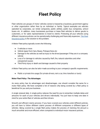 fleet policy