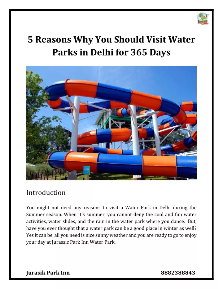 5 reasons why you should visit water parks