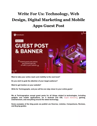 write for us technology web design digital