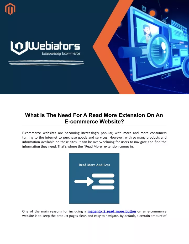 what is the need for a read more extension