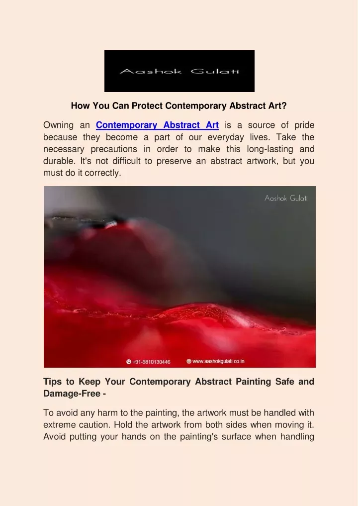 how you can protect contemporary abstract art