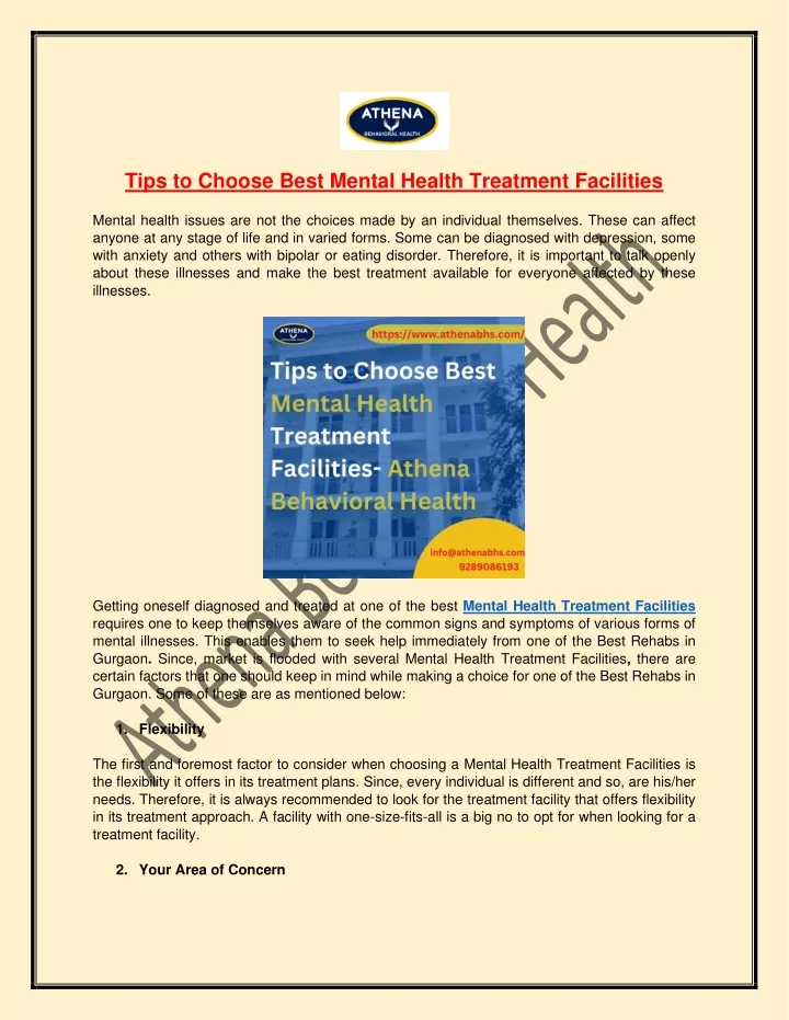 tips to choose best mental health treatment