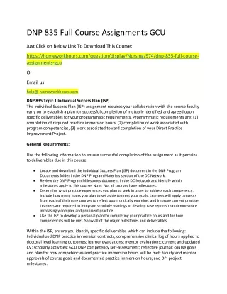 dnp 835 full course assignments gcu