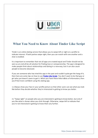 What You Need to Know About Tinder Like Script