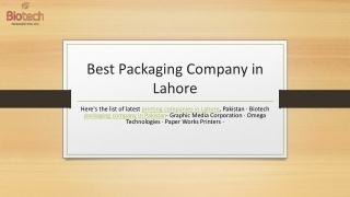 Printing Companies in Lahore
