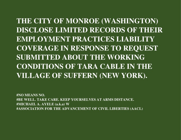 the city of monroe washington disclose limited