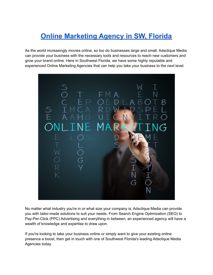 online marketing agency in sw florida