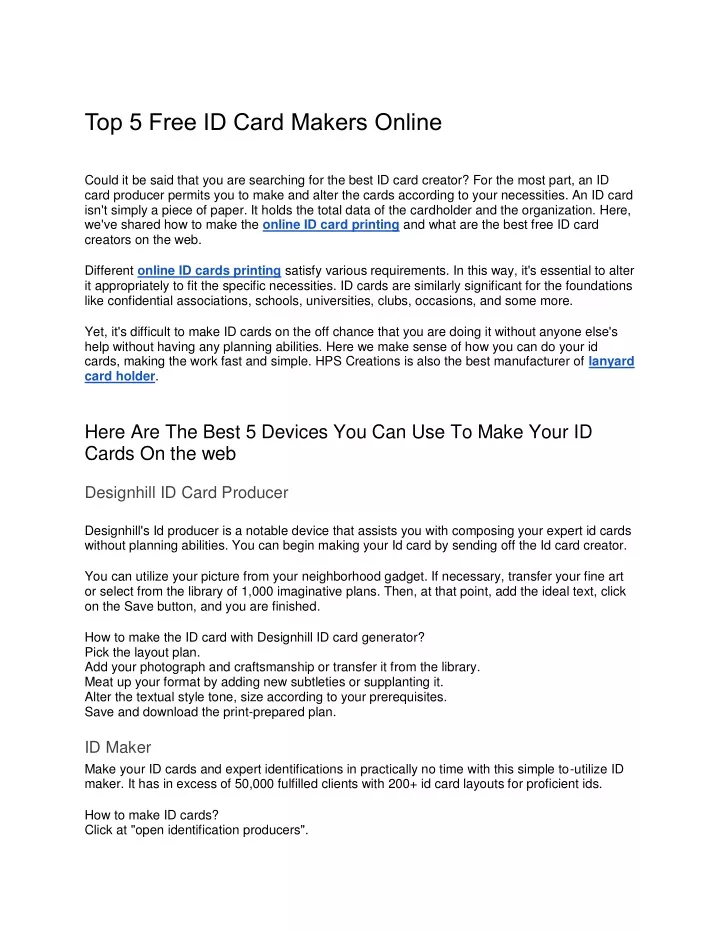 top 5 free id card makers online