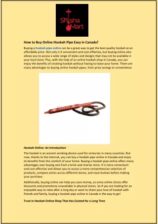 how to buy online hookah pipe easy in canada