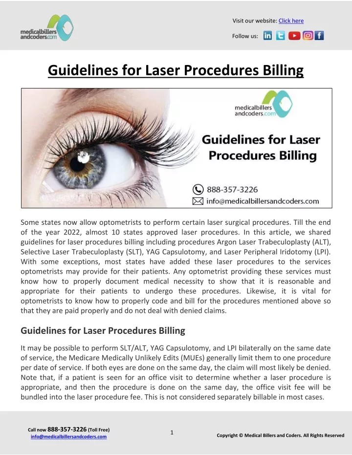 PPT - Guidelines For Laser Procedures Billing PowerPoint Presentation ...