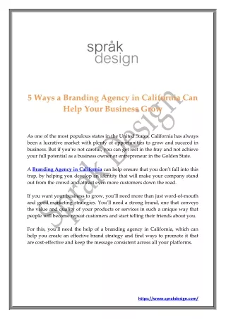 5 Ways a Branding Agency in California Can Help Your Business Grow