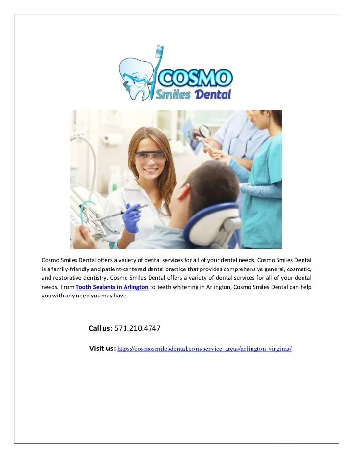 cosmo smiles dental offers a variety of dental