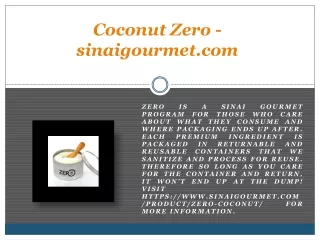 coconut zero sinaigourmet com