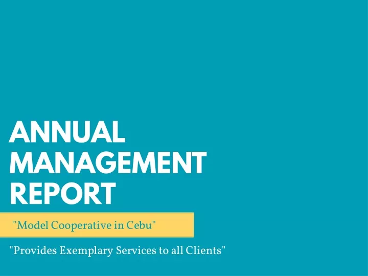 annual management report model cooperative in cebu