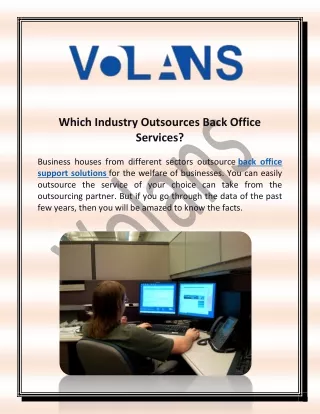 Which Industry Outsources Back Office Services