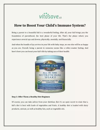 How to Boost Your Child’s Immune System
