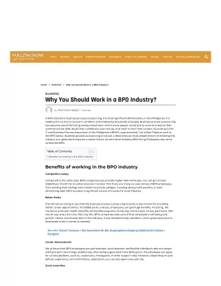 Why You Should Work in a BPO Industry?