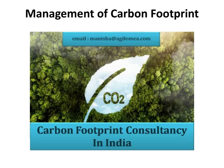 management of carbon footprint