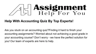 help with accounting quiz by top experts