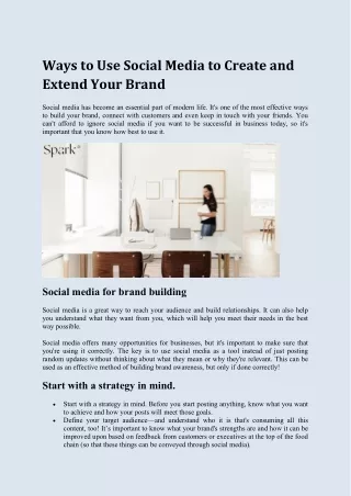 Ways to Use Social Media to Create and Extend Your Brand - Spark Social Agency