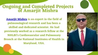 ongoing and completed projects of amarjit mishra