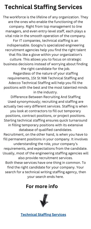 Technical Staffing Services